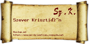 Szever Krisztián névjegykártya